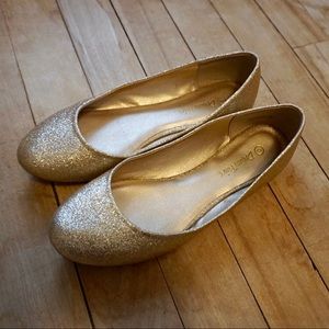 Gold Sparkly flats